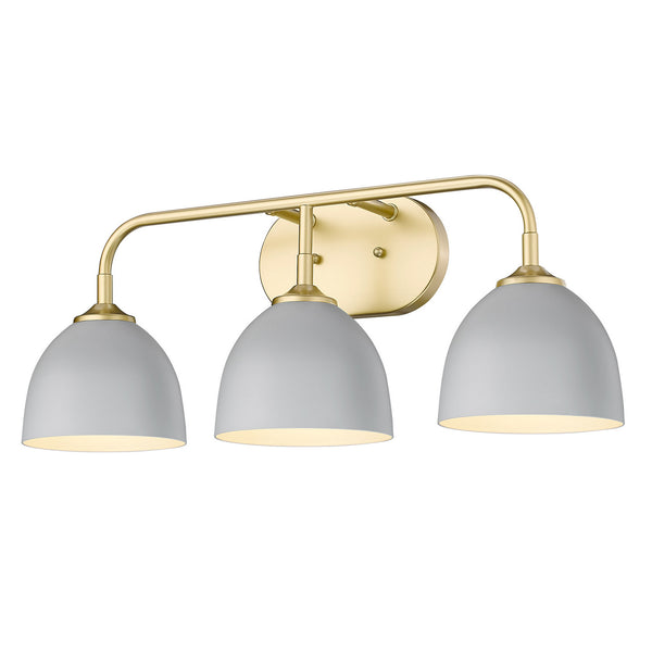 Golden - 6956-BA3 OG-MGY - Three Light Bath Vanity - Zoey OG - Olympic Gold