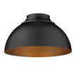 Golden - 6956-FM BLK-BLK - Three Light Flush Mount - Zoey BLK - Matte Black