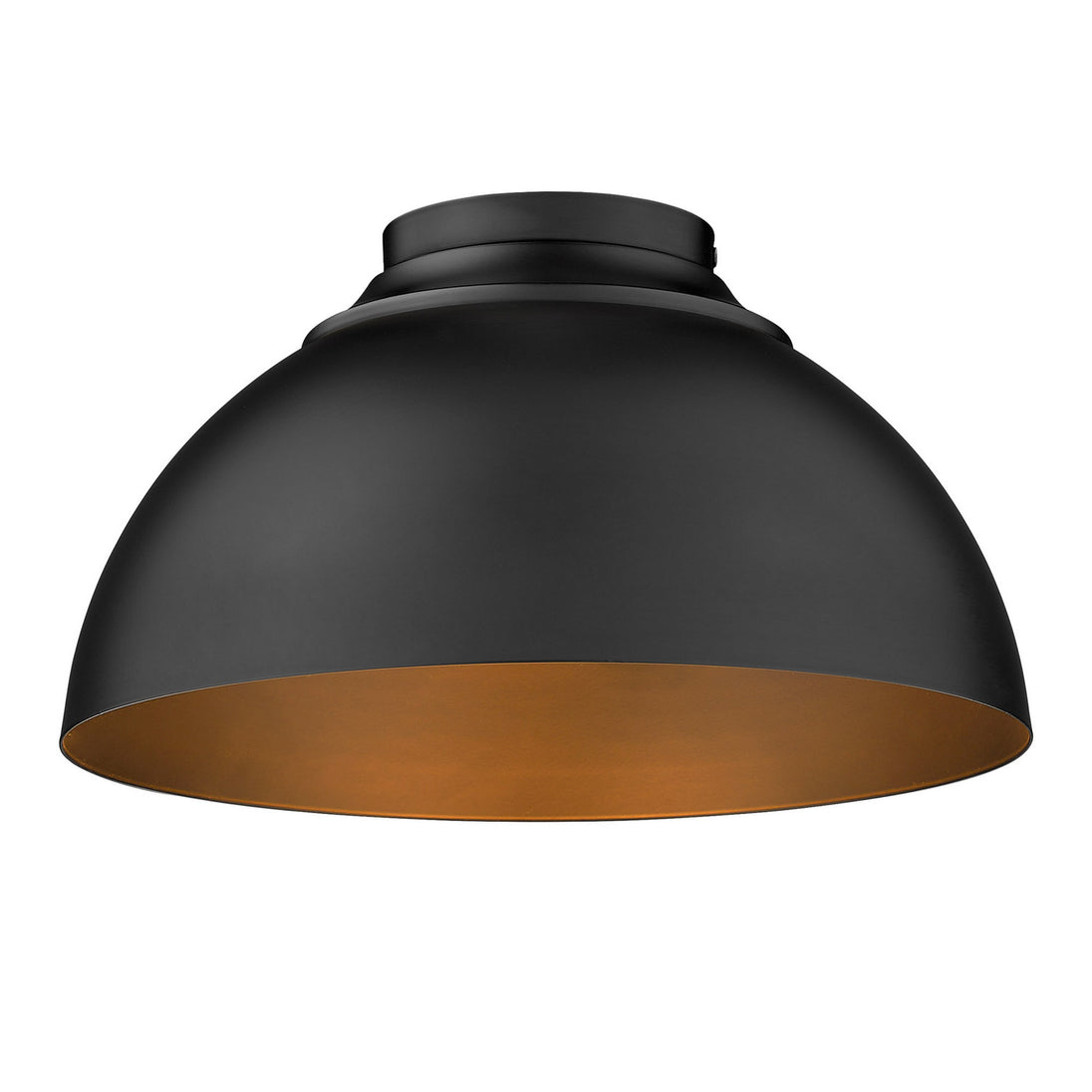 Golden - 6956-FM BLK-BLK - Three Light Flush Mount - Zoey BLK - Matte Black