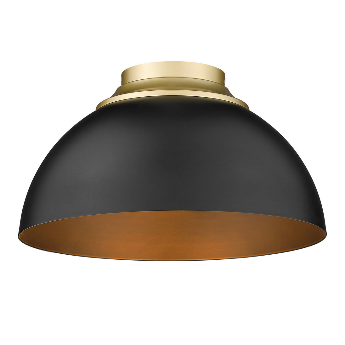 Golden - 6956-FM OG-BLK - Three Light Flush Mount - Zoey OG - Olympic Gold