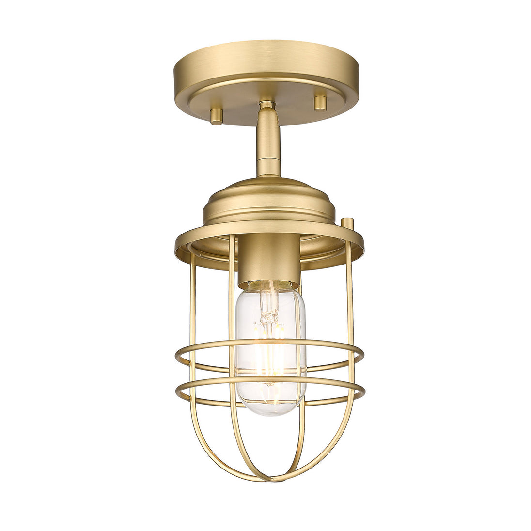 Golden - 9808-SF BCB - One Light Semi-Flush Mount - Seaport BCB - Brushed Champagne Bronze