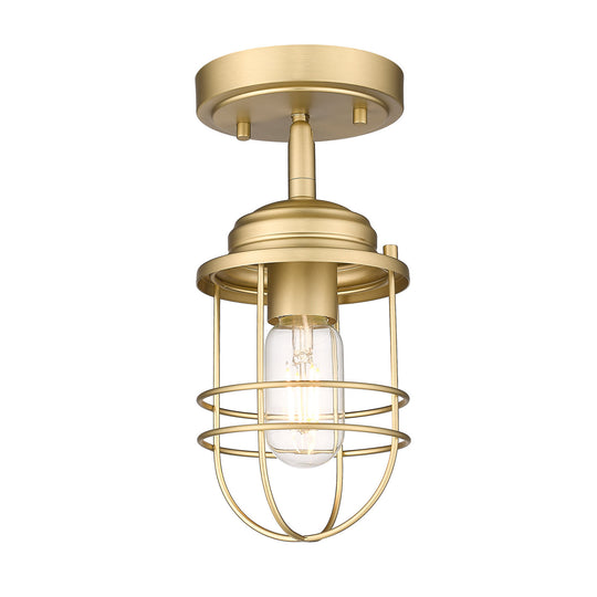 Golden - 9808-SF BCB - One Light Semi-Flush Mount - Seaport BCB - Brushed Champagne Bronze