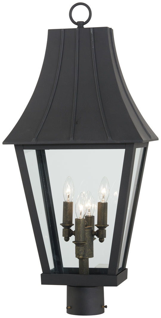 Minka-Lavery - 72786-66G - Four Light Outdoor Post Mount - Chateau Grande - Coal W/Gold