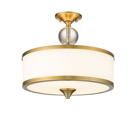 Z-Lite - 307SF-HBR - Three Light Semi Flush Mount - Cosmopolitan - Heritage Brass