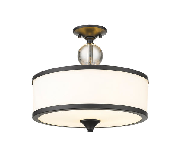 Z-Lite - 307SF-MB - Three Light Semi Flush Mount - Cosmopolitan - Matte Black