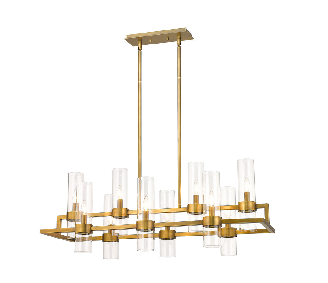 Z-Lite - 4008-10RB - Ten Light Linear Chandelier - Datus - Rubbed Brass