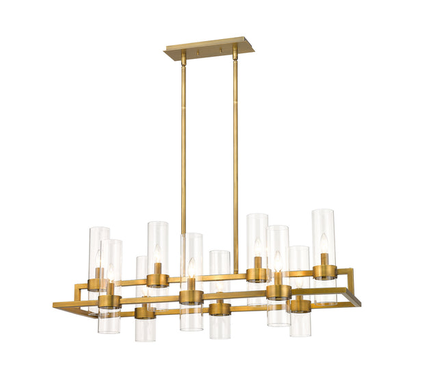 Z-Lite - 4008-10RB - Ten Light Linear Chandelier - Datus - Rubbed Brass