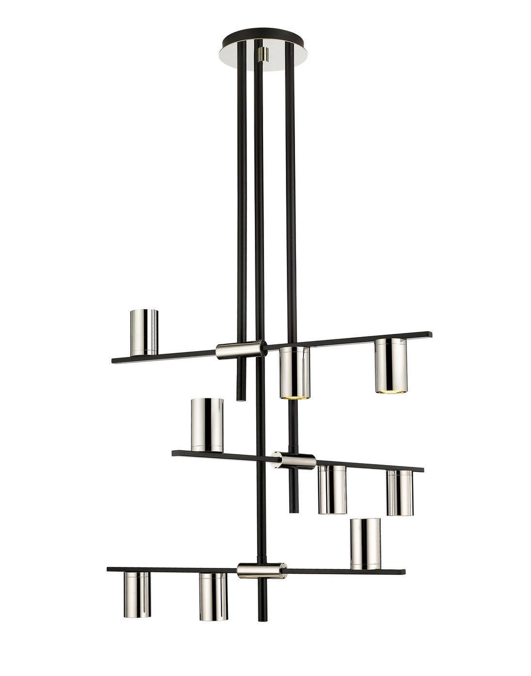 Z-Lite - 814-9MB-PN - Nine Light Chandelier - Calumet - Matte Black / Polished Nickel