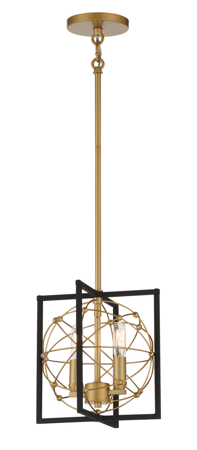 Minka-Lavery - 3912-707A - Two Light Mini Pendant - Titans Trace - Sand Coal W/ Painted Honey Gol