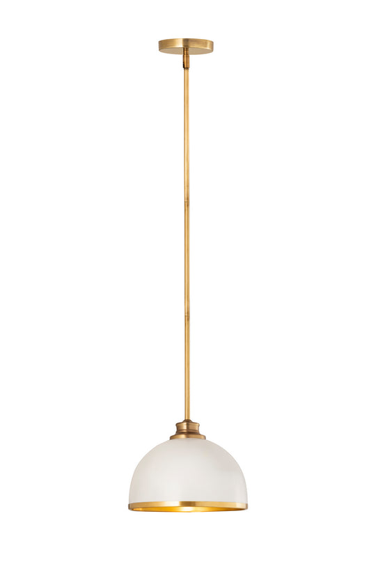 Z-Lite - 1004P10-MW-RB - One Light Pendant - Landry - Matte White / Rubbed Brass