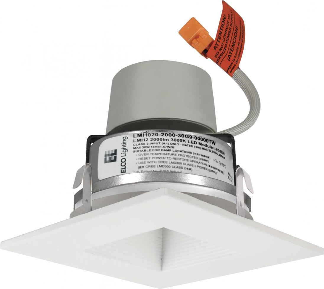 Elco Lighting - E415R0827W - 4"Led Square Baffle Insert W/Driver 27K - All White