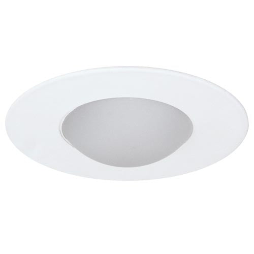 Elco Lighting - EL1416W - 4" L.V. Shwr Trim W/Round Drop Glass - All White