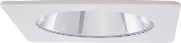 Elco Lighting - EL2411W - 4"Adjstbl Lv Shwr Trim Clr Lns Clr Rfltr - Chrome with White Trim