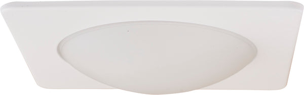 Elco Lighting - EL2416W - 4" Sqr Shower Trim W/Drop Glass - All White