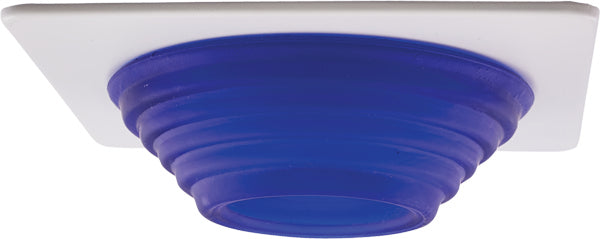 Elco Lighting - EL2453BL - 4" Frosted Stepped Glass Sqr Trim - Blue