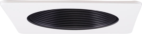 Elco Lighting - EL2493B - 4" Lv Phenolic Blk Bffl Trim White Ring - Black with White Trim