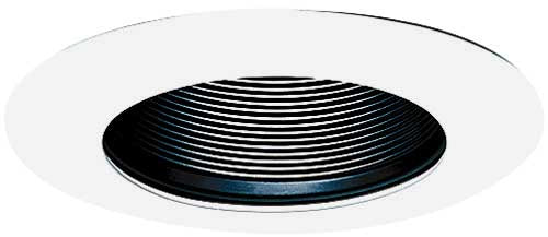 Elco Lighting - EL304B - 6" Wide Flange Baffle Blk - Black with White Trim