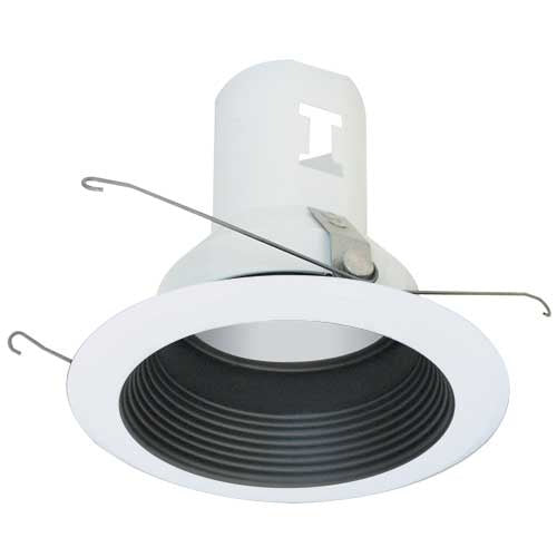 Elco Lighting - EL511B - 5" Black Bffl Splay W/White Trim Ring - Black with White Trim