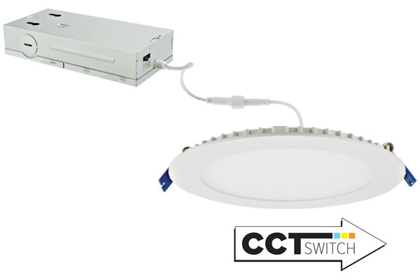 Elco Lighting - ERT81DXCT5W - 8" Slm Lgt 20W 1200Lmn Dim 120/277 5Cct - All White