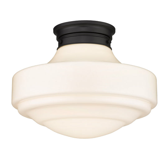 Golden - 0508-LSF BLK-VMG - One Light Semi-Flush Mount - Ingalls - Matte Black