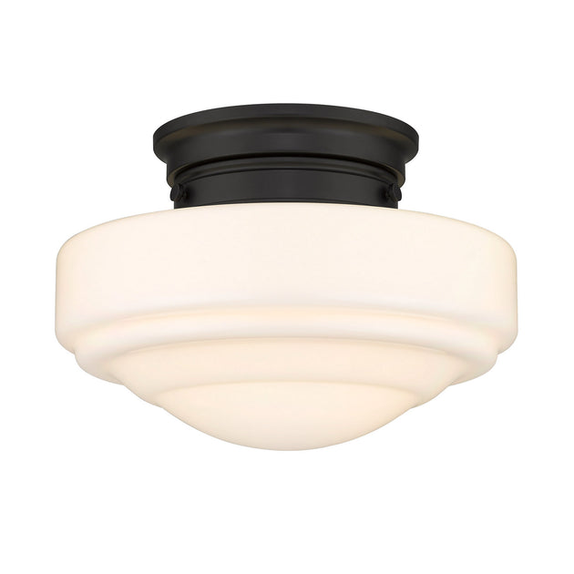 Golden - 0508-SF BLK-VMG - One Light Semi-Flush Mount - Ingalls - Matte Black