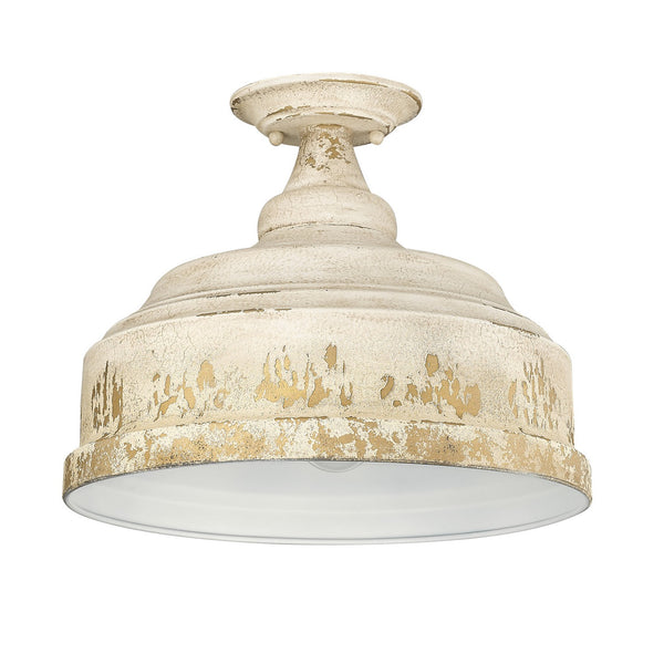 Golden - 0806-SF AI - Three Light Semi-Flush Mount - Keating AI - Antique Ivory