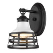 Golden - 1109-1W BLK-WHT - One Light Wall Sconce - Locklyn - Matte Black