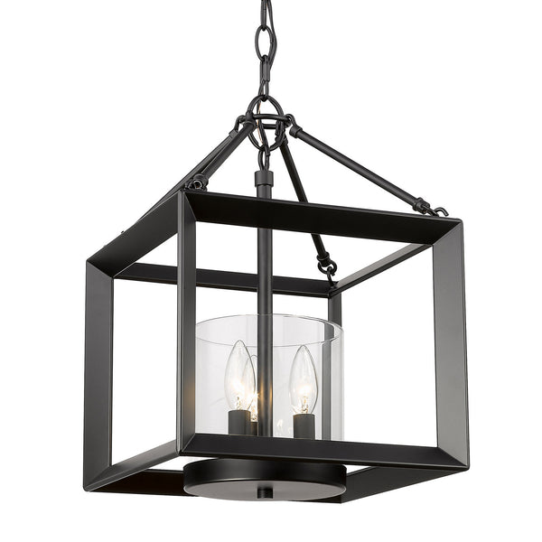 Golden - 2073-M3 BLK-CLR - Three Light Chandelier - Smyth BLK - Matte Black