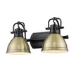 Golden - 3602-BA2 BLK-AB - Two Light Bath Vanity - Duncan BLK - Matte Black