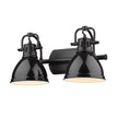 Golden - 3602-BA2 BLK-BK - Two Light Bath Vanity - Duncan BLK - Matte Black