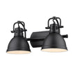 Golden - 3602-BA2 BLK-BLK - Two Light Bath Vanity - Duncan BLK - Matte Black