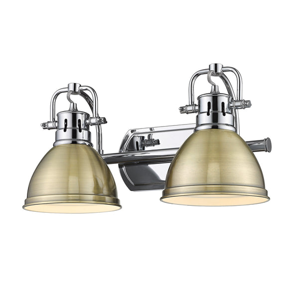 Golden - 3602-BA2 CH-AB - Two Light Bath Vanity - Duncan CH - Chrome