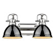 Golden - 3602-BA2 CH-BK - Two Light Bath Vanity - Duncan CH - Chrome