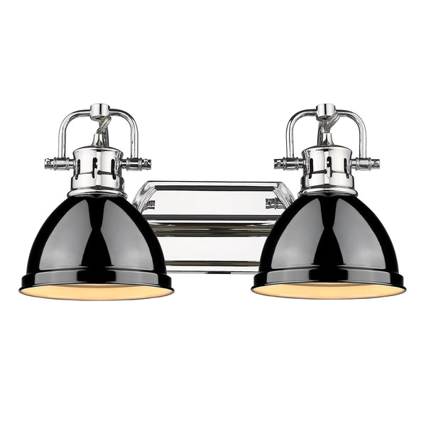 Golden - 3602-BA2 CH-BK - Two Light Bath Vanity - Duncan CH - Chrome