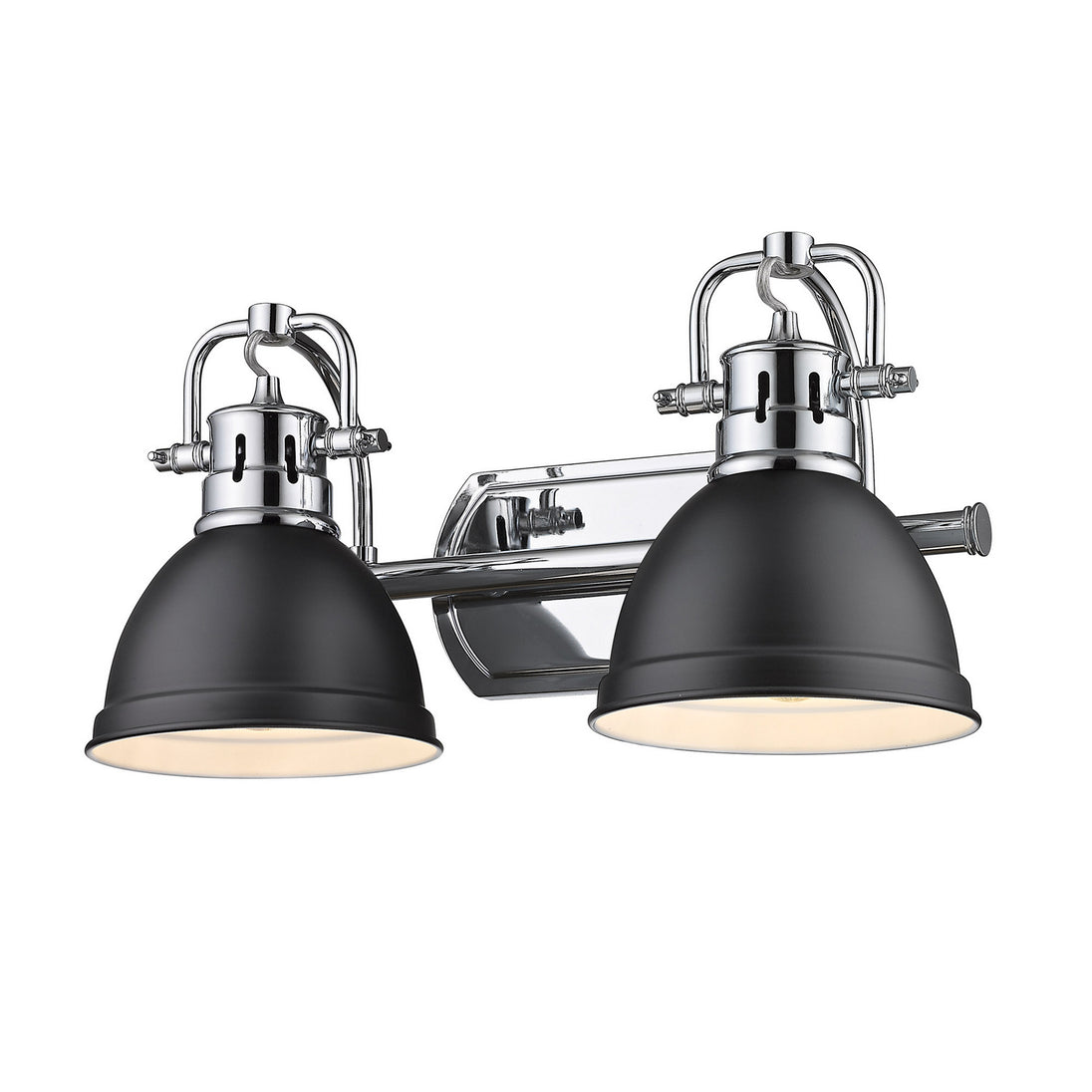 Golden - 3602-BA2 CH-BLK - Two Light Bath Vanity - Duncan CH - Chrome