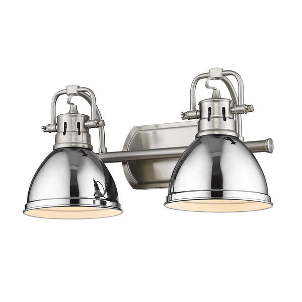 Golden - 3602-BA2 PW-CH - Two Light Bath Vanity - Duncan PW - Pewter