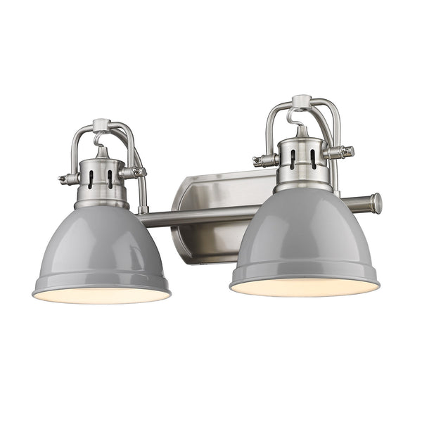 Golden - 3602-BA2 PW-GY - Two Light Bath Vanity - Duncan PW - Pewter