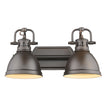 Golden - 3602-BA2 RBZ-RBZ - Two Light Bath Vanity - Duncan RBZ - Rubbed Bronze