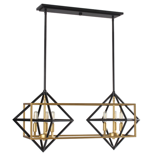 Eglo USA - 204684A - Six Light Pendant - Pryor - Antique Gold/Black