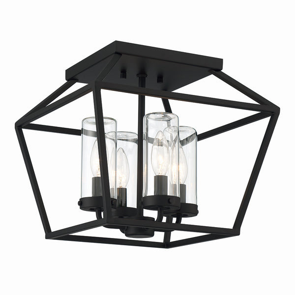 Eurofase - 41956-014 - Four Light Outdoor Flushmount - Bastille - Satin Black