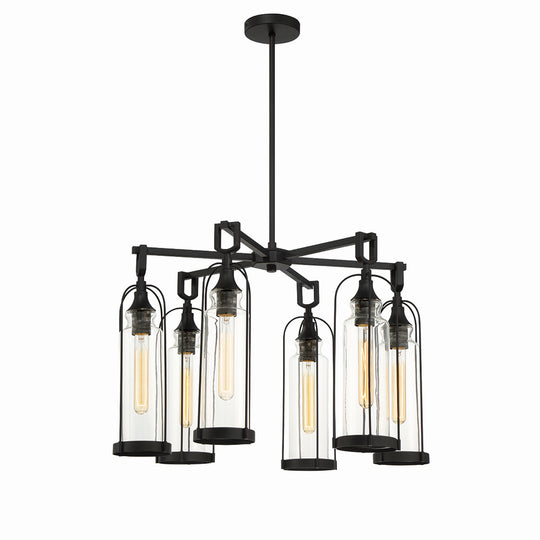 Eurofase - 42729-013 - Six Light Outdoor Chandelier - Yasmin - Satin Black