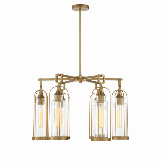 Eurofase - 42729-021 - Six Light Outdoor Chandelier - Yasmin - Aged gold