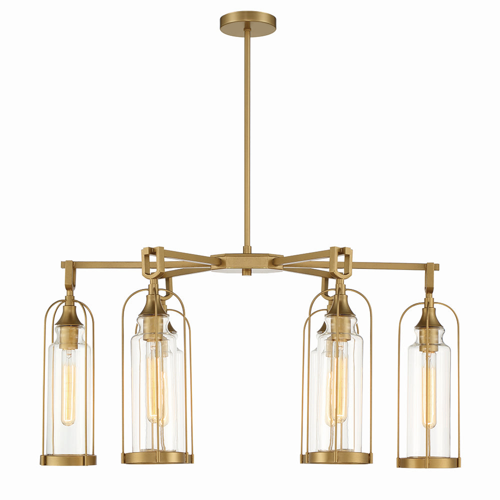 Eurofase - 42730-028 - Six Light Outdoor Chandelier - Yasmin - Aged gold