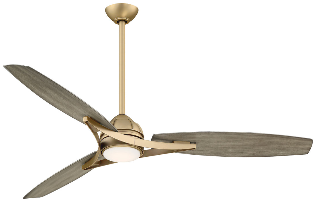 Minka Aire - F742L-SBR - 65"Outdoor Ceiling Fan - Molino Led - Soft Brass