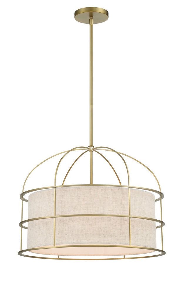 Minka-Lavery - 2155-695 - Five Light Pendant - Gateway Park - Soft Brass
