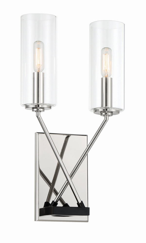 Minka-Lavery - 2492-572 - Two Light Wall Sconce - Highland Crossing - Coal W/Polished Nickel Highlig