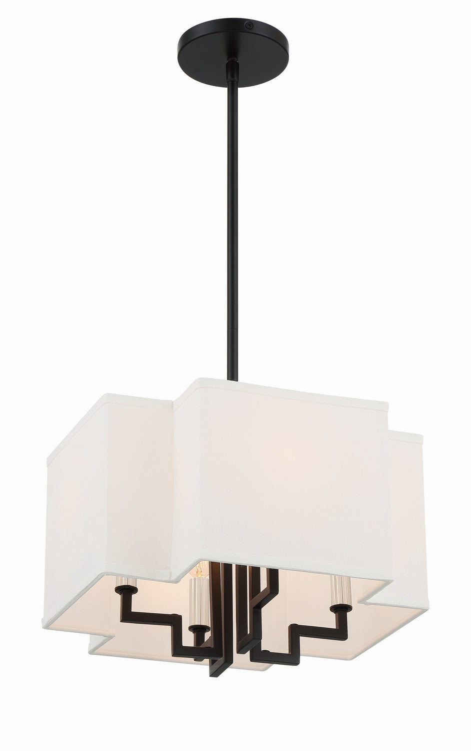 Minka-Lavery - 2954-572 - Four Light Pendant/Semi Flush Mount - Upham Estates - Coal W/Polished Nickel Highlig