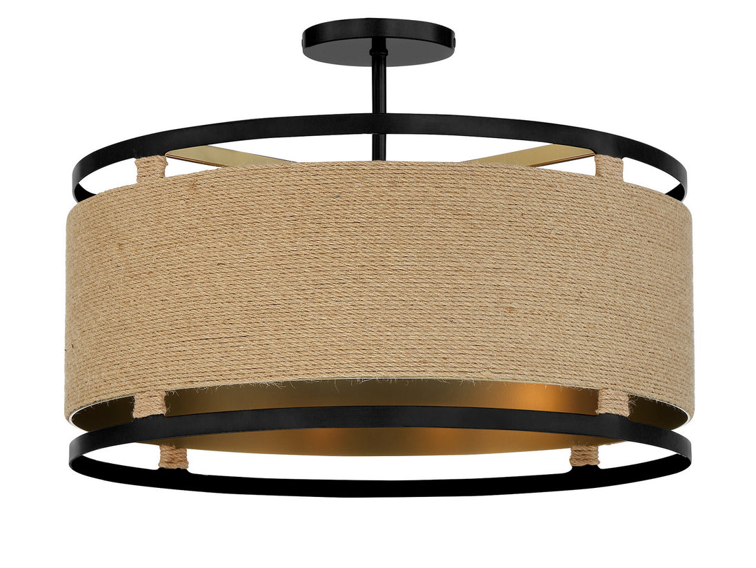 Minka-Lavery - 3869-726 - Four Light Semi Flush Mount - Windward Passage - Coal And Soft Brass