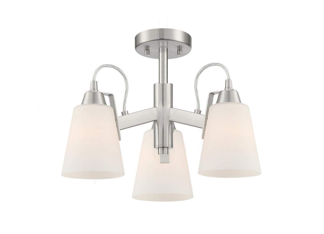 Minka-Lavery - 3997-84 - Three Light Semi Flush Mount - Beckonridge - Brushed Nickel