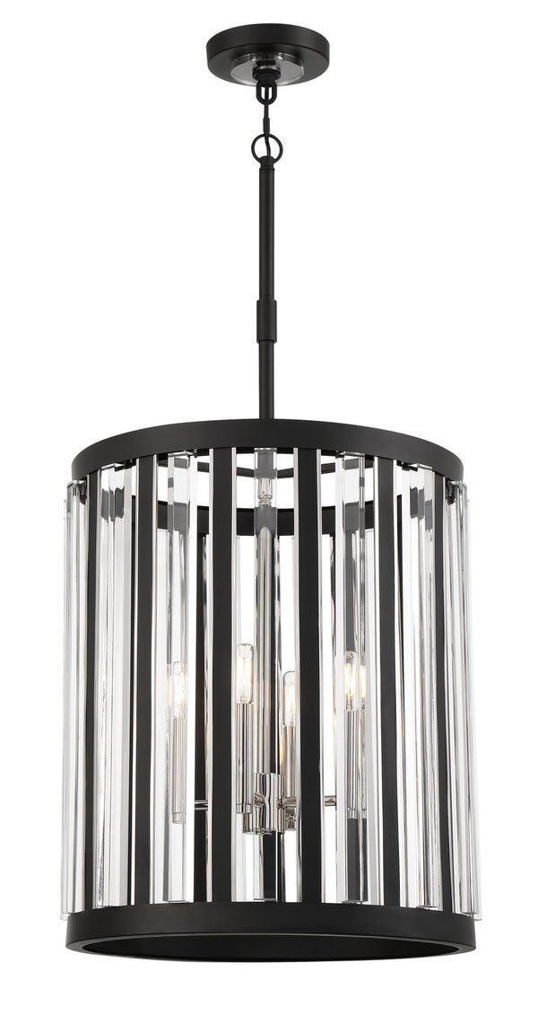 Minka-Lavery - 5497-729 - Four Light Pendant - Majestic Splendor - Sand Coal And Polished Nickel